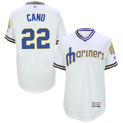 Mariners #22 Robinson Cano White Flexbase Authentic Collection Cooperstown Stitched MLB Jersey - Click Image to Close